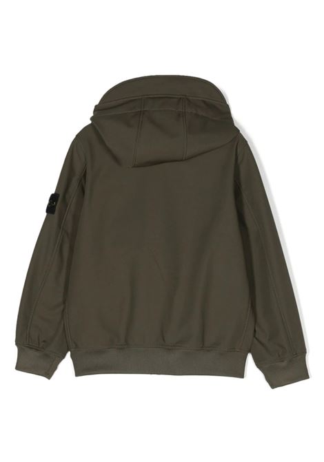 Soft Shell-R_E.Dye Jacket In Military Green Recycled Polyester - STONE  ISLAND JUNIOR - Russocapri